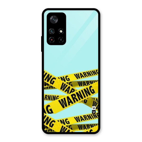 Warning Design Glass Back Case for Poco M4 Pro 5G