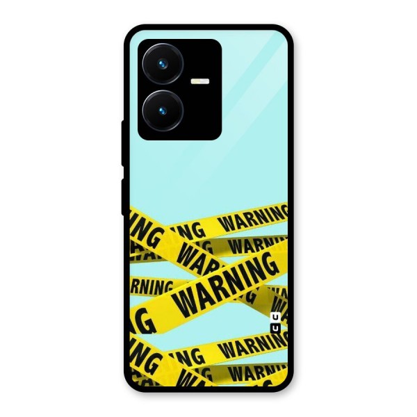 Warning Design Glass Back Case for Vivo Y22