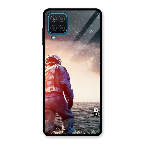 Water Astronaut Glass Back Case for Galaxy A12