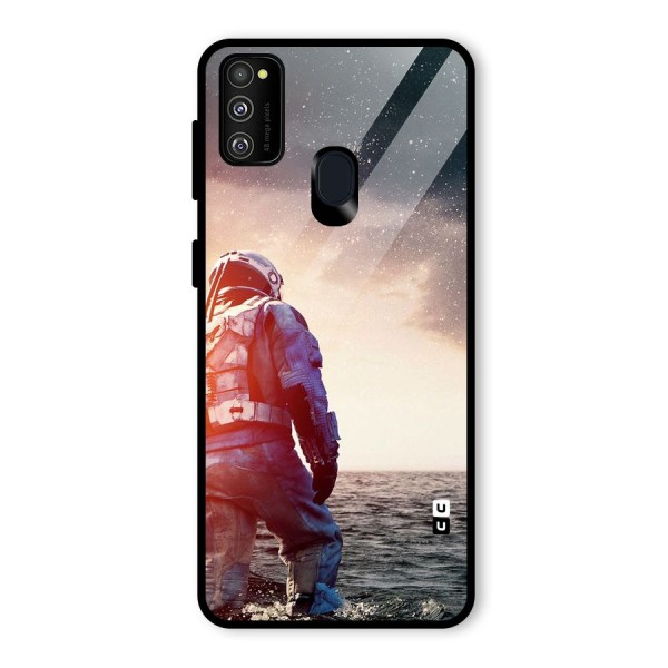 Water Astronaut Glass Back Case for Galaxy M30s