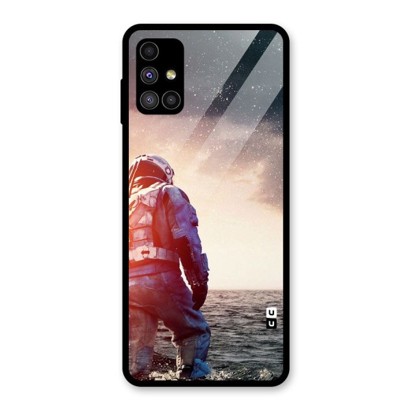 Water Astronaut Glass Back Case for Galaxy M51