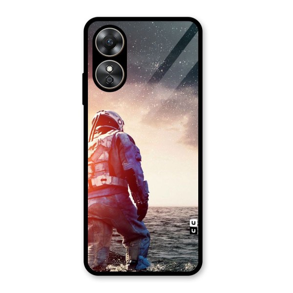 Water Astronaut Glass Back Case for Oppo A17