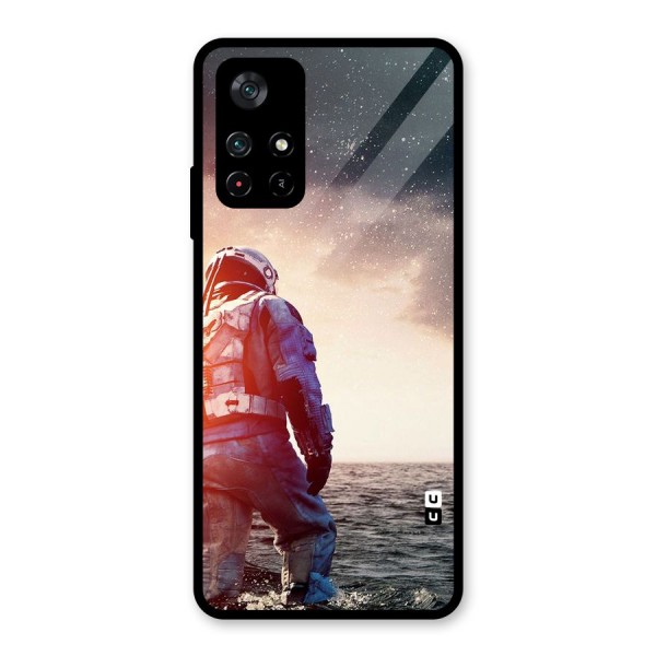 Water Astronaut Glass Back Case for Poco M4 Pro 5G