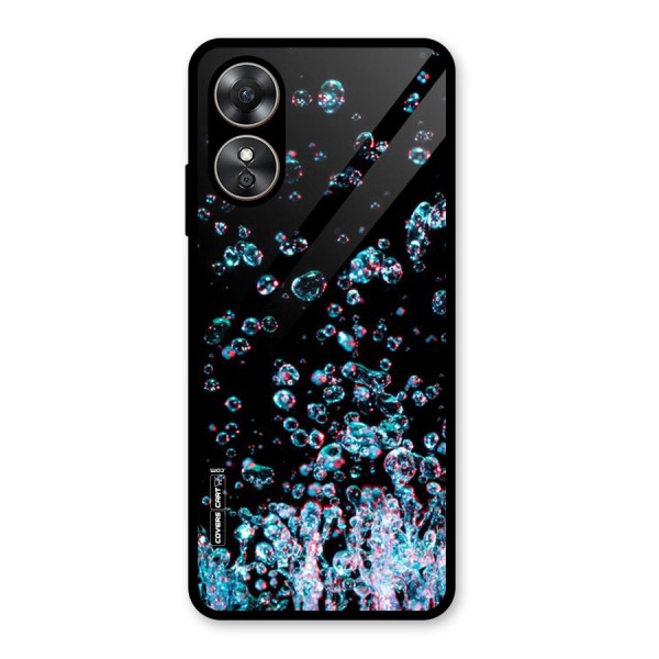 Water Droplets Glass Back Case for Oppo A17