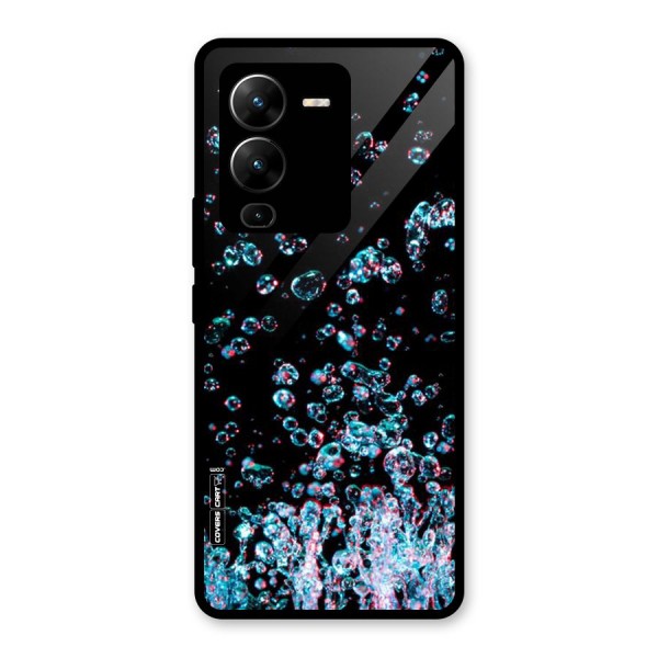 Water Droplets Glass Back Case for Vivo V25 Pro