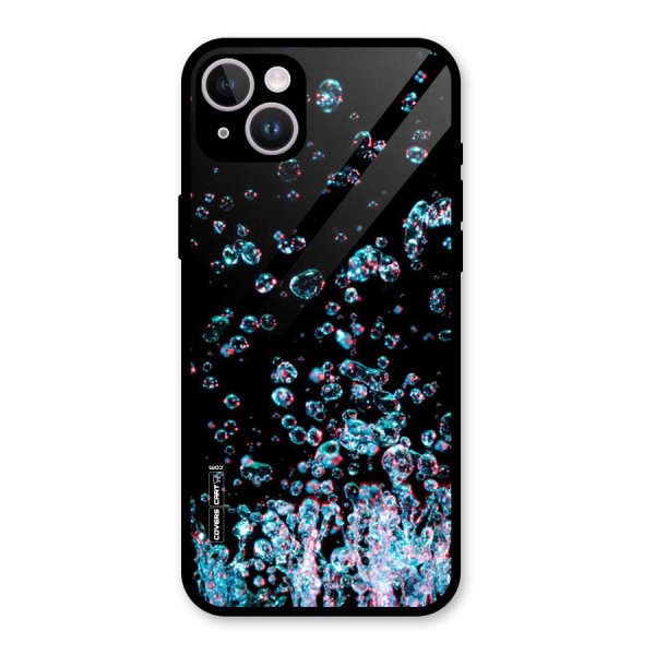 Water Droplets Glass Back Case for iPhone 14 Plus