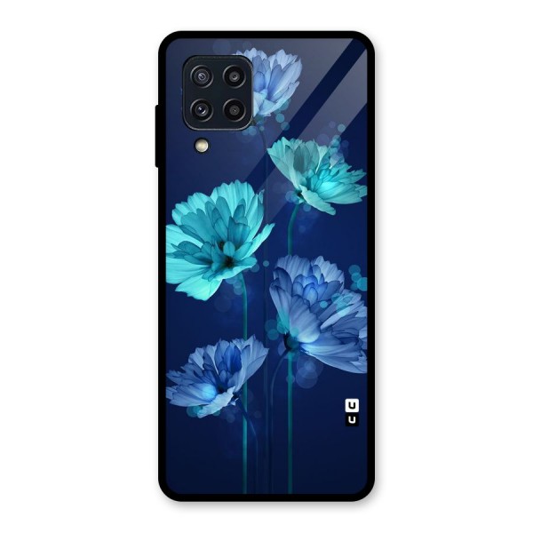 Water Flowers Glass Back Case for Galaxy M32