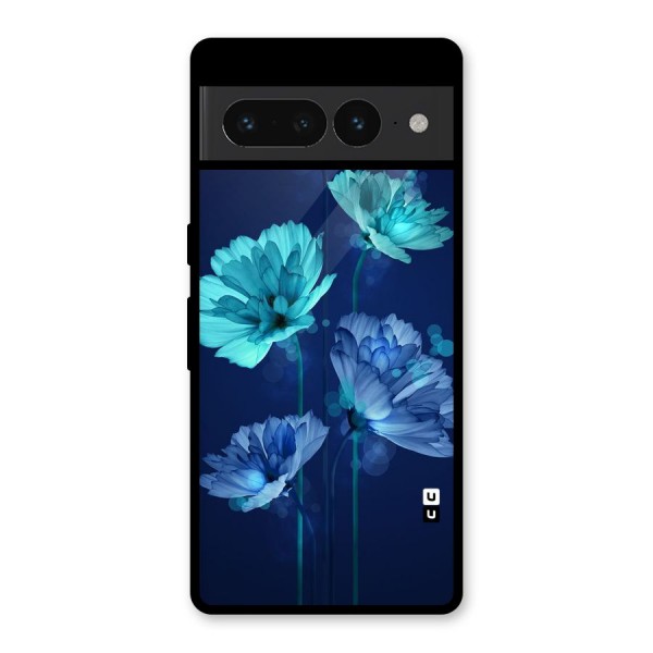 Water Flowers Glass Back Case for Google Pixel 7 Pro