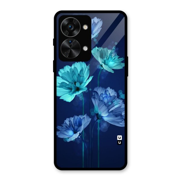 Water Flowers Glass Back Case for OnePlus Nord 2T