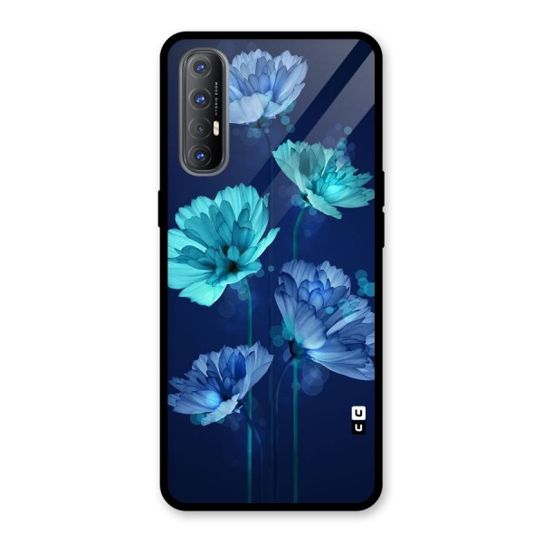 Water Flowers Glass Back Case for Oppo Reno3 Pro