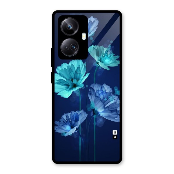 Water Flowers Glass Back Case for Realme 10 Pro Plus