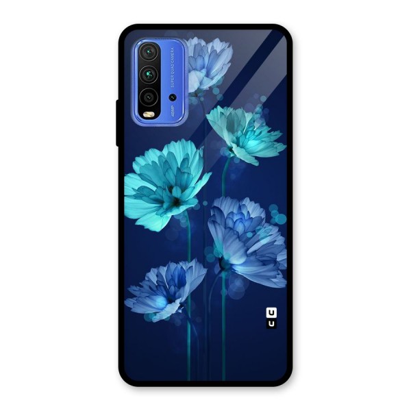 Water Flowers Glass Back Case for Redmi 9 Power