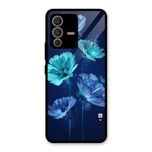 Water Flowers Glass Back Case for Vivo V23 5G