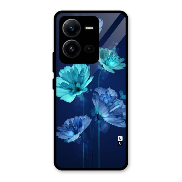 Water Flowers Glass Back Case for Vivo V25