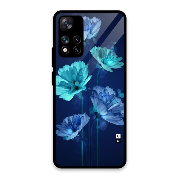 Water Flowers Glass Back Case for Xiaomi 11i HyperCharge 5G