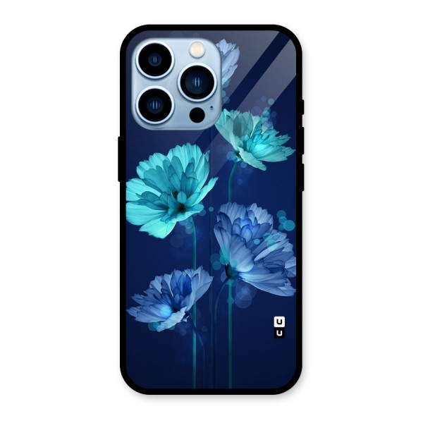 Water Flowers Glass Back Case for iPhone 13 Pro