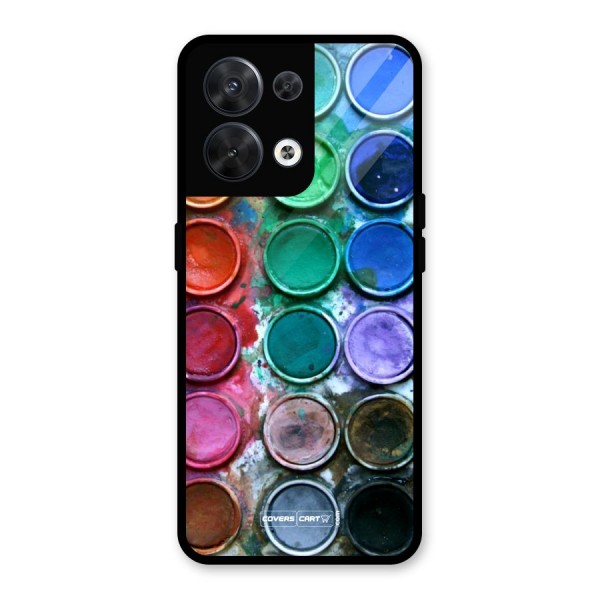 Water Paint Box Glass Back Case for Oppo Reno8 5G