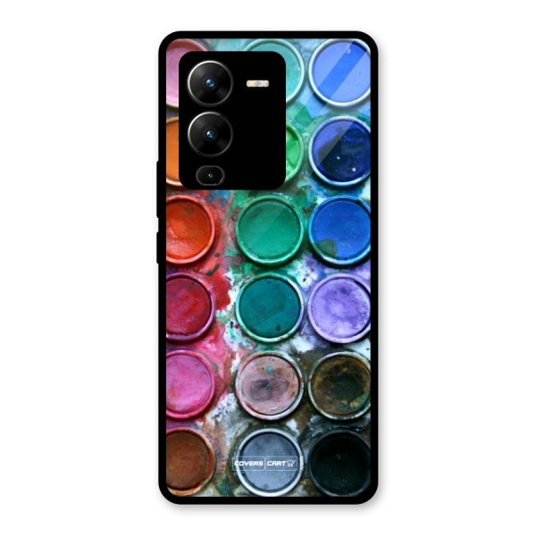 Water Paint Box Glass Back Case for Vivo V25 Pro