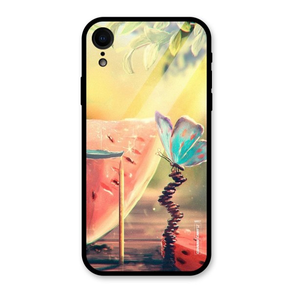 Watermelon Butterfly Glass Back Case for XR