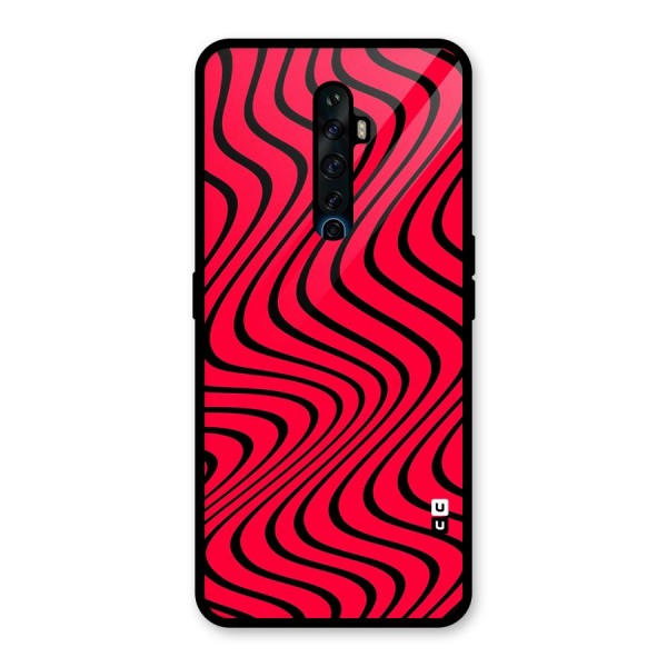 Waves Pattern Print Glass Back Case for Oppo Reno2 Z