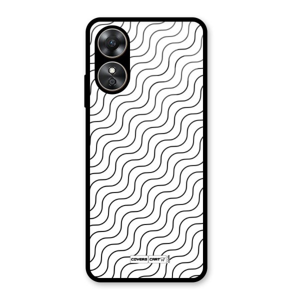 Wavy Pattern Glass Back Case for Oppo A17