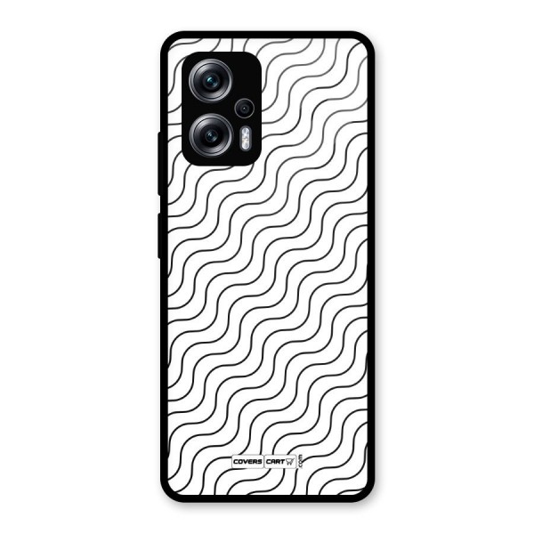 Wavy Pattern Glass Back Case for Redmi K50i