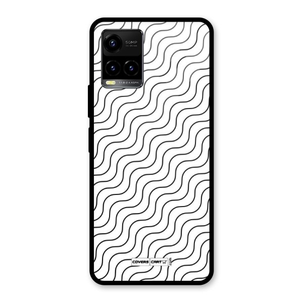 Wavy Pattern Glass Back Case for Vivo Y21 2021