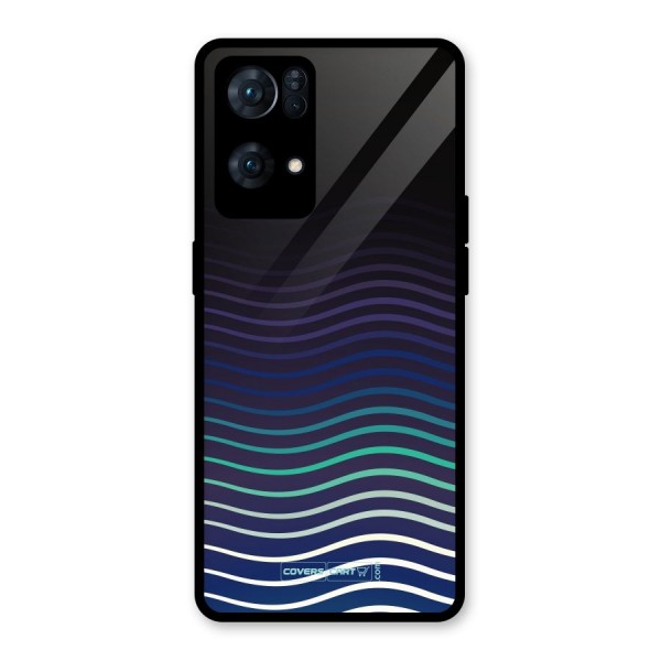 Wavy Stripes Glass Back Case for Oppo Reno7 Pro 5G