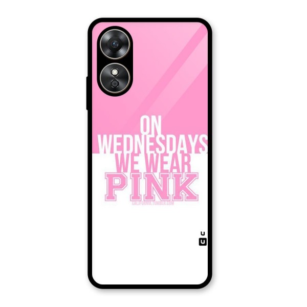 Wear Pink Glass Back Case for Oppo A17