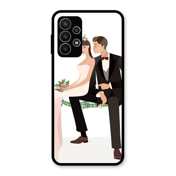 Wedding Couple Glass Back Case for Galaxy A23