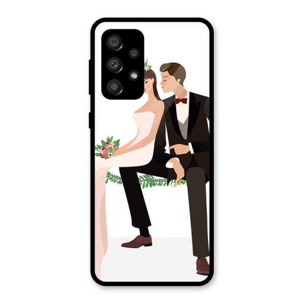 Wedding Couple Glass Back Case for Galaxy A32