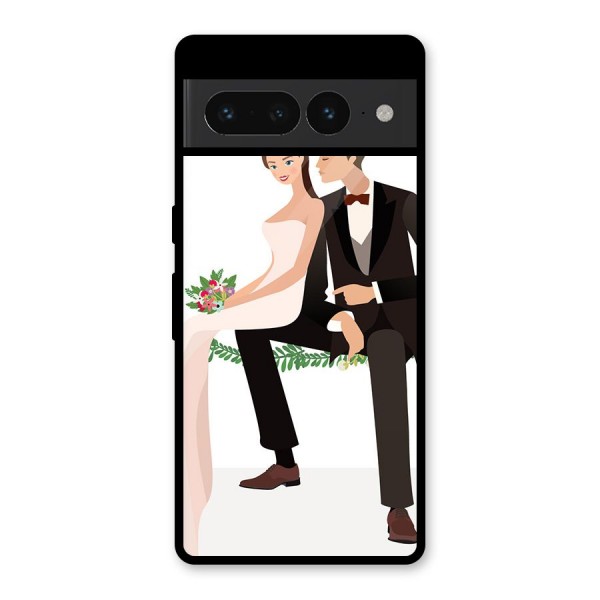 Wedding Couple Glass Back Case for Google Pixel 7 Pro