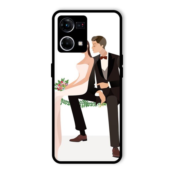 Wedding Couple Glass Back Case for Oppo F21s Pro 4G