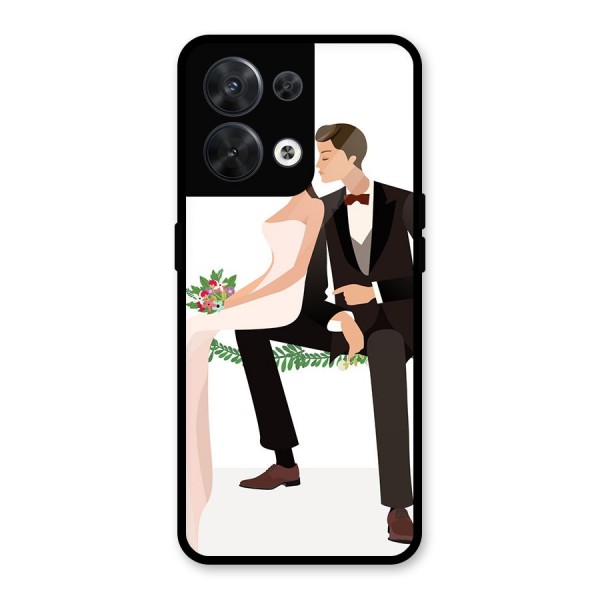 Wedding Couple Glass Back Case for Oppo Reno8 5G