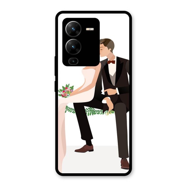 Wedding Couple Glass Back Case for Vivo V25 Pro