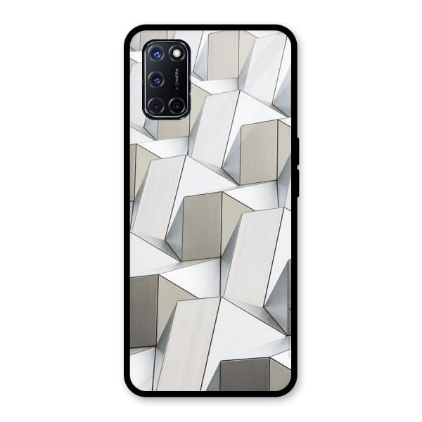 White Abstract Art Glass Back Case for Oppo A52