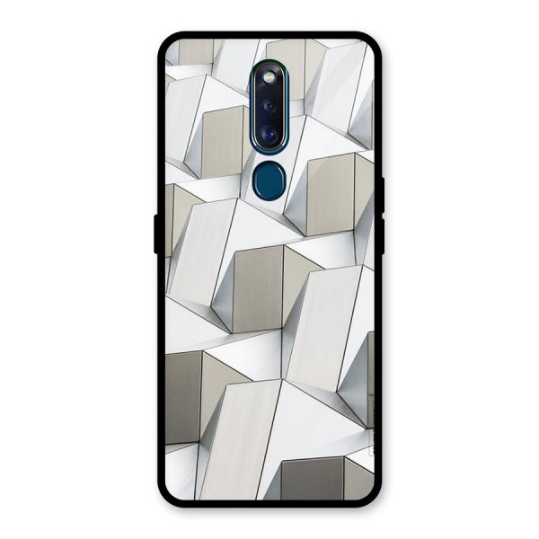 White Abstract Art Glass Back Case for Oppo F11 Pro