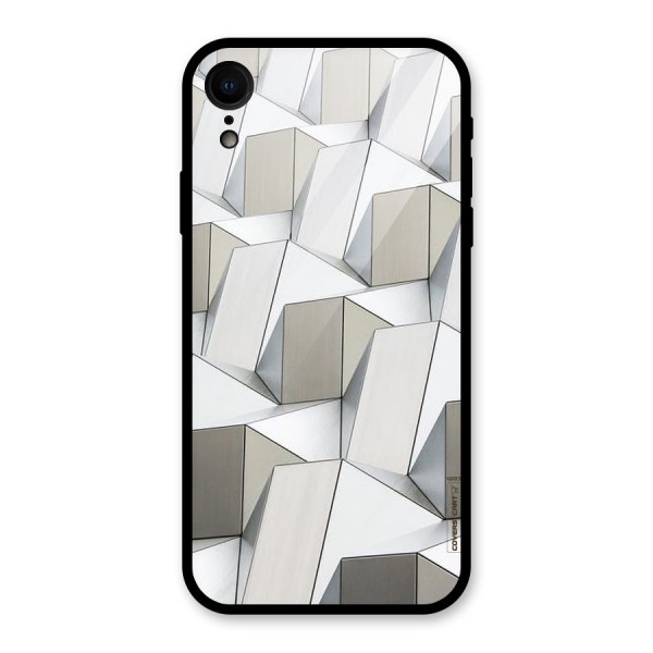 White Abstract Art Glass Back Case for XR