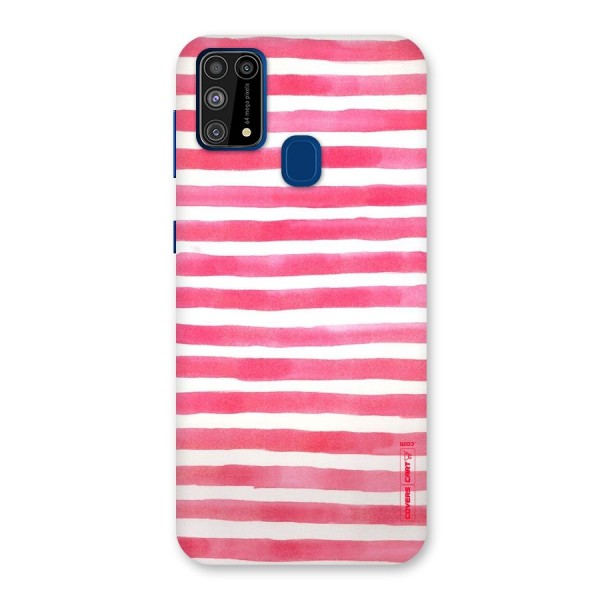 White And Pink Stripes Back Case for Galaxy M31