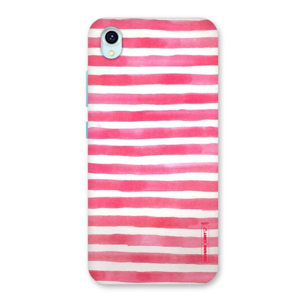 White And Pink Stripes Back Case for Vivo Y1s