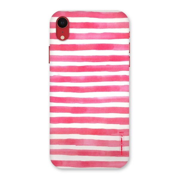 White And Pink Stripes Back Case for iPhone XR