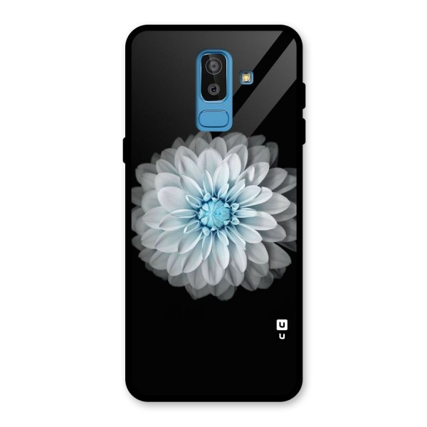 White Bloom Glass Back Case for Galaxy J8