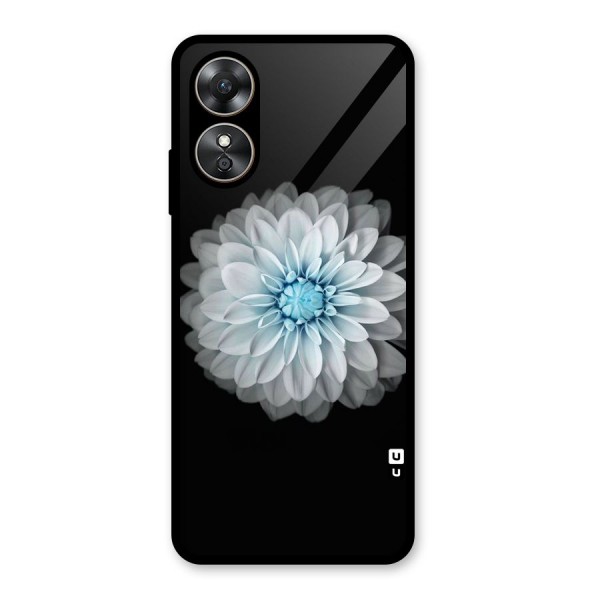 White Bloom Glass Back Case for Oppo A17