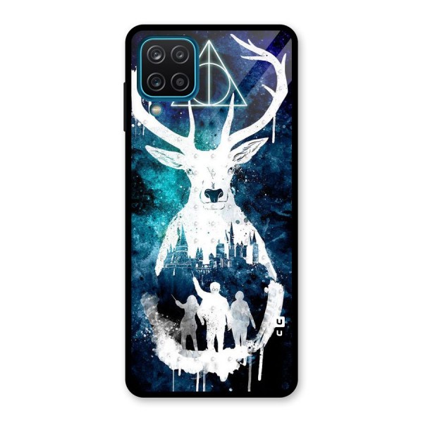 White Deer Glass Back Case for Galaxy A12