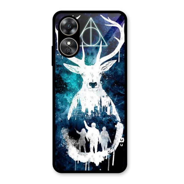 White Deer Glass Back Case for Oppo A17