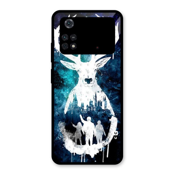 White Deer Glass Back Case for Poco M4 Pro 4G