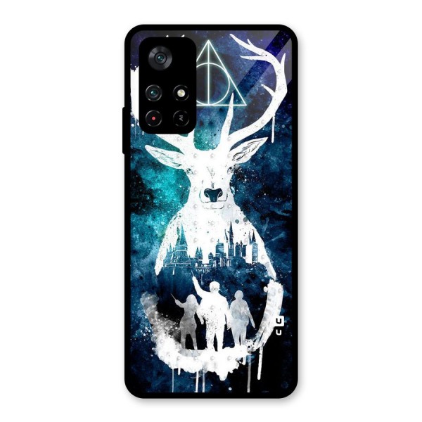 White Deer Glass Back Case for Poco M4 Pro 5G