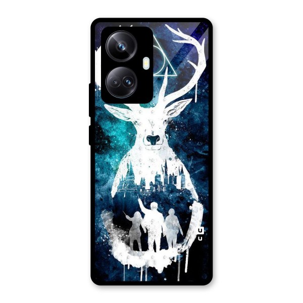 White Deer Glass Back Case for Realme 10 Pro Plus