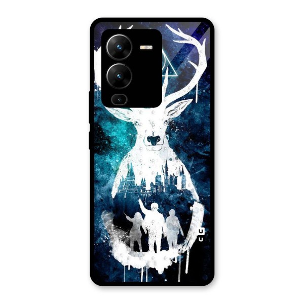 White Deer Glass Back Case for Vivo V25 Pro