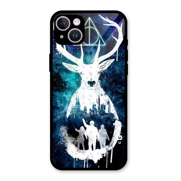 White Deer Glass Back Case for iPhone 14 Plus